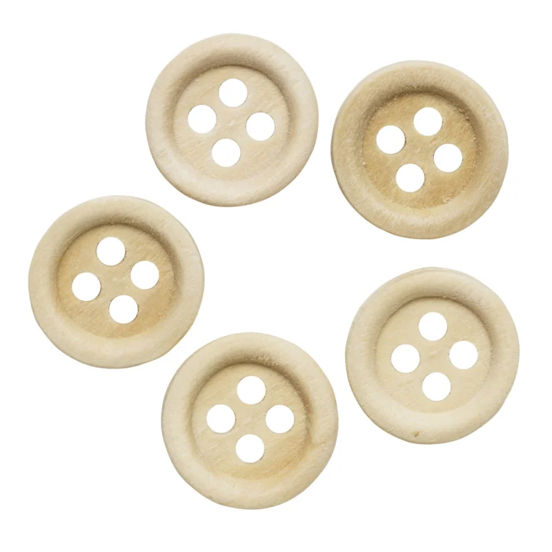 Beställ nu Runda träknappar av ljust schima-trä, Ø12 mm, 20 st.