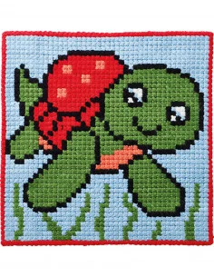 Barnbroderi kit Sköldpadda 25x25cm Kundfavorit