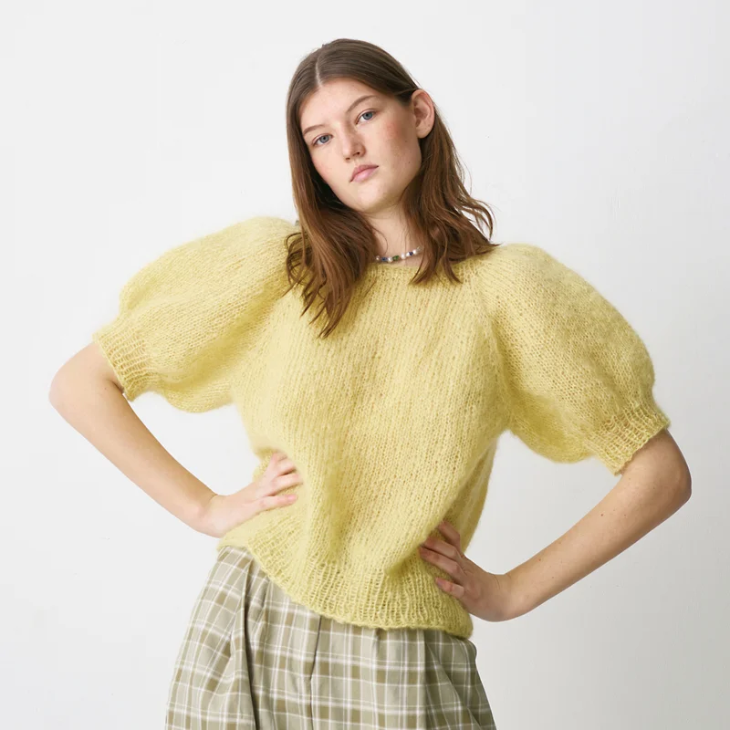 Mohairtopp med puffärmar Erbjudandepris