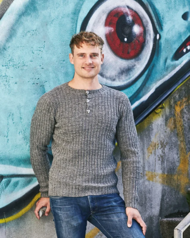 Herrtröja med halssprund Snabb leverans