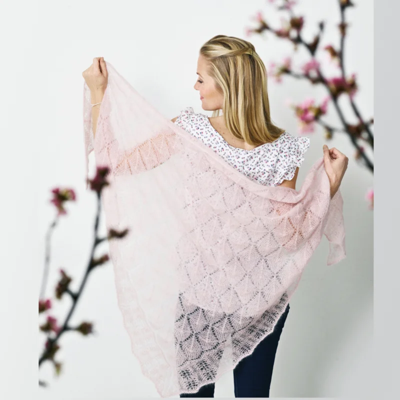 Billig Trekantssjal i kid silk