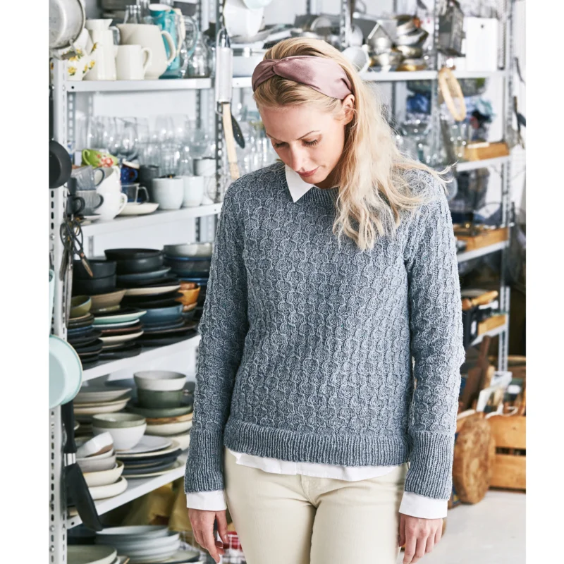 Jumper med flätmönster risnedsättning