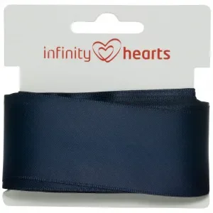 Snabb frakt Infinity Hearts Satinband Dubbelsidigt 38mm 370 Marin – 5m