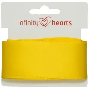 Infinity Hearts Satinband Dubbelsidigt 38mm 645 Gul – 5m Kampanj