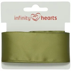 Bästa pris Infinity Hearts Satinband Dubbelsidigt 38mm 563 Dov Grön – 5m