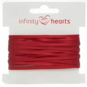 Lågt pris Infinity Hearts Satinband Dubbelsidigt 3mm 260 Vin – 5m