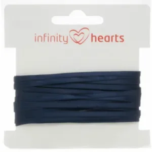 Sänkt pris Infinity Hearts Satinband Dubbelsidigt 3mm 370 Marin – 5m