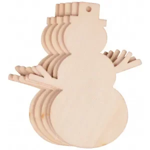 Billigare Infinity Hearts Till och Frånkort Snögubbe Trä Natur 9x6,9cm – 5 st