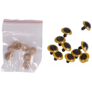 Infinity Hearts Säkerhetsögon/Amigurumiögon Gul 20mm – 5 par Outlet