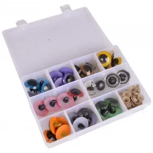 Infinity Hearts Säkerhetsögon/Amigurumiögon i plastlåda Ass. färger 30mm – 18 par Erbjudande
