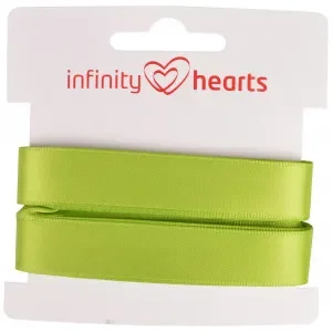 Endast denna vecka Infinity Hearts Satinband Dubbelsidig 15mm 551 Grön – 5m