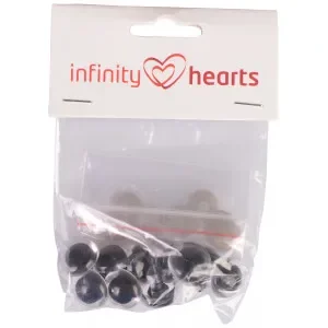 Premium Infinity Hearts Säkerhetsögon / Amigurumiögon Klar 18mm – 5 par