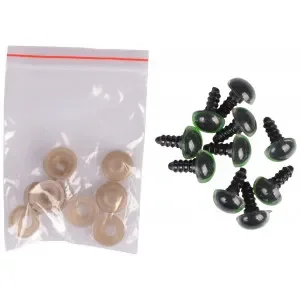 Begränsat antal Infinity Hearts Säkerhetsögon/Amigurumiögon Grön 12mm – 5 par