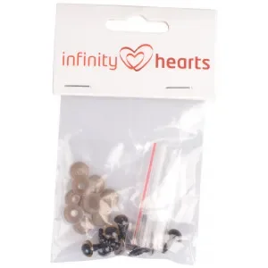 Infinity Hearts Säkerhetsögon / Amigurumiögon Guld 8mm – 5 par I lager