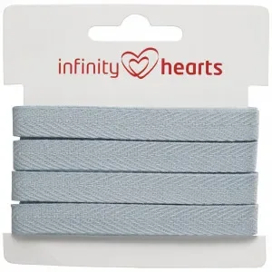 Expressleverans Infinity Hearts Bomullsband Fiskbensvävt 10mm 42 Ljusblå – 5m