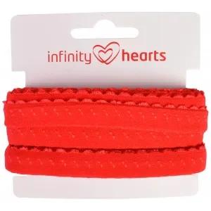 Infinity Hearts Vikresår Spets 22/11mm 250 Röd – 5m Endast denna vecka