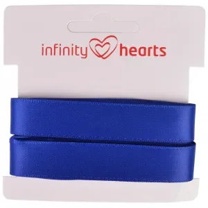 Infinity Hearts Satinband Dubbelsidig 15mm 329 Marinblå – 5m Fynd