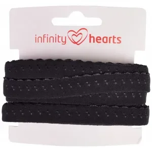 Endast idag Infinity Hearts Vikresår Spets 22/11mm 030 Svart – 5m