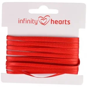 Infinity Hearts Satinband Dubbelsidig 3mm 250 Röd – 5m I lager