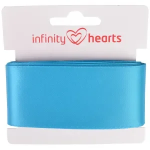 Begränsad tid Infinity Hearts Satinband Dubbelsidig 38mm 325 Turkos – 5m