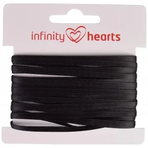 Extra rabatt Infinity Hearts Satinband Dubbelsidig 3mm 030 Svart – 5m