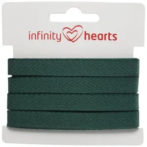 Infinity Hearts Bomullsband Fiskbensvävt 10mm 14 Buteljgrön – 5m Säker betalning