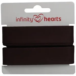 Infinity Hearts Kantband/Snedslå Bomull 40/20mm 15 Mörkbrun – 5m Rea