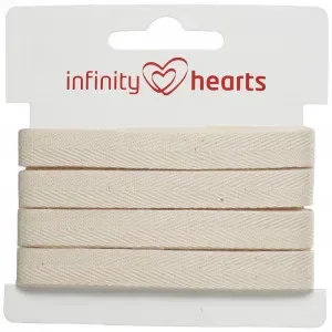 Lägg i varukorgen Infinity Hearts Bomullsband Fiskbensvävt 10mm 00 Natur – 5m