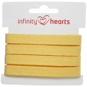 Infinity Hearts Bomullsband Fiskbensvävt 10mm 02 Gul – 5m Rea