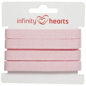 Infinity Hearts Bomullsband Fiskbensvävt 10mm 32 Rosa – 5m Utförsäljning