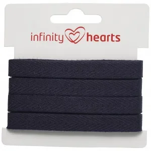 Infinity Hearts Bomullsband Fiskbensvävt 10mm 08 Marin – 5m Fri frakt