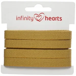 Infinity Hearts Bomullsband Fiskbensvävt 10mm 11 Senap – 5m Endast idag