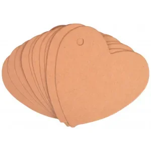 Infinity Hearts Till och Frånkort Hjerte Karton Brun 5,5x5,5cm – 10 stk Trygg betalning