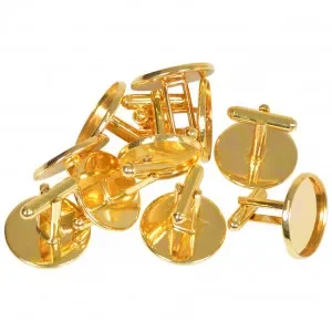 Utförsäljning Infinity Hearts Manchettknapp DIY Järn Guld Ø20mm – 10 st