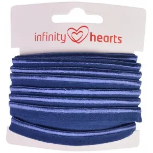 Utförsäljning Infinity Hearts Passpoalband Stretch 10mm 370 Marinblå – 5m