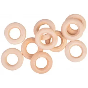 Reapris Infinity Hearts Träringar/Gardinringar Trä Runda 20mm – 10 st