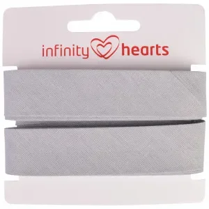 Köp online Infinity Hearts Kantband/Snedslå Bomull 40/20mm 61 Ljusgrå – 5m