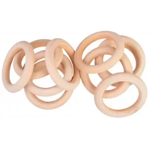 Infinity Hearts Träringar/Gardinringar Trä Runda 60mm – 10 st Snabb leverans