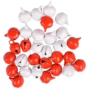 Reapris Infinity Hearts Bjällra Metall Röd/Vit 12mm – 30 st