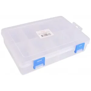 Snabb leverans Infinity Hearts Plastlåda till knappar och tillbehör Transparent 20,5x14,5cm – 8 fack