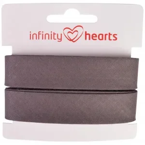 Infinity Hearts Kantband/Snedslå Bomull 40/20mm 86 Mörkgrå – 5m Sänkt pris