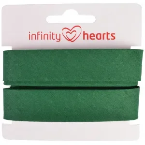 Nedsatt pris Infinity Hearts Kantband/Snedslå Bomull 40/20mm 25 Mörkgrön – 5m