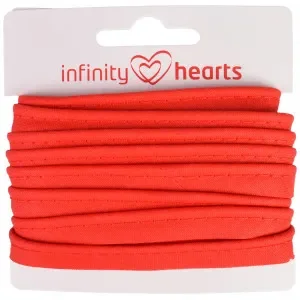 Premium Infinity Hearts Passpoalband Bomull 11mm 04 Röd – 5m