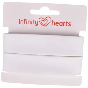 Infinity Hearts Kantband/Snedslå Bomull 40/20mm 01 Vit – 5m Expressleverans