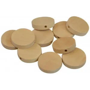 Endast idag Infinity Hearts Träpärlor Platta 20mm – 10 st.