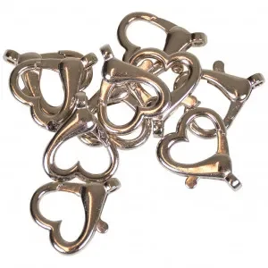 Säker betalning Infinity Hearts Karbinhake Hjärta Metall Silver 22x26x5mm – 10 st.
