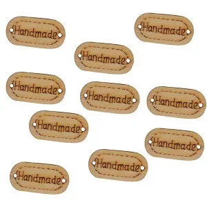 Infinity Hearts Label Trä Handmade 22x11mm – 10 st Snabb leverans