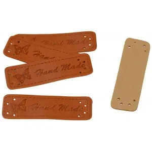 Infinity Hearts Label Läder Hand Made Fjäril 5x1,5cm – 5 st. Billigare