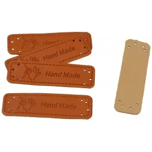 Billig Infinity Hearts Label Läder Hand Made Hand 5x1,5cm – 5 st.
