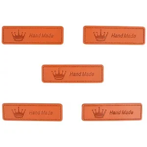 Rea Infinity Hearts Label Läder Hand Made Krona 5x1,5cm – 5 st.